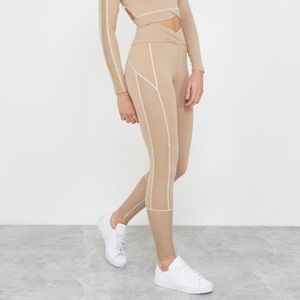 Maniere de Voir Beige tan High Waisted Legging